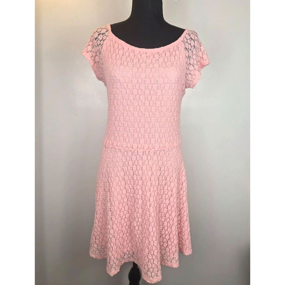 Victoria’s Secret Pink Lace Fit & Flare Skater Mini Dress Y2K Coquette
